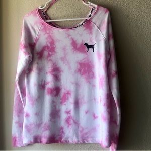 Victoria's Secret Pink tie dye one shoulder sweatshirt